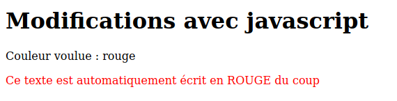Avec du rouge demandé Visuel avec une demande de rouge