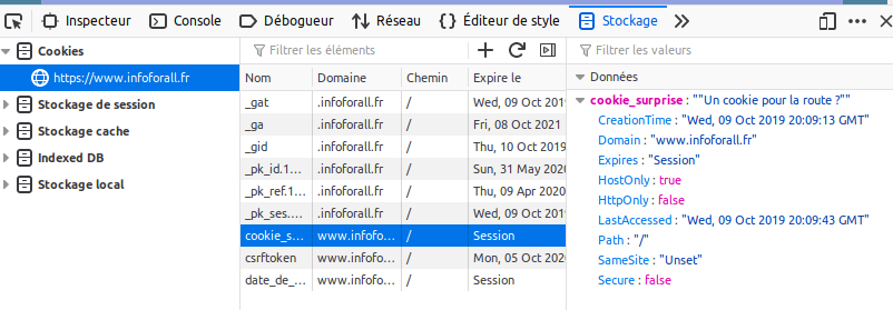Cookies Infoforall.fr